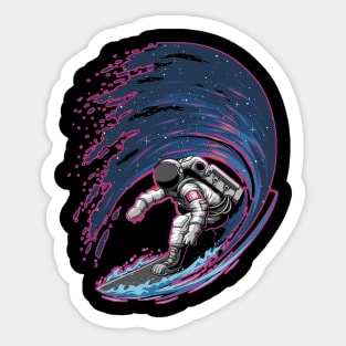 astronaut surfing in space Sticker